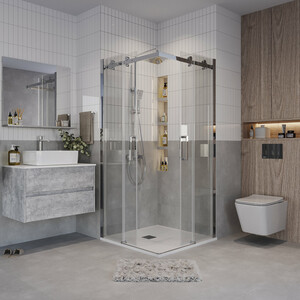 Душевой уголок Grossman Classic 90x90 прозрачный, хром (300.K33.04.9090.10.00)