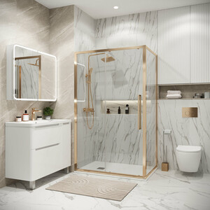 Душевой уголок Grossman Cosmo 130x90 прозрачный, золото сатин (120.K33.02.1390.32.00)