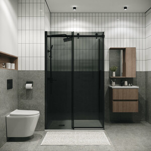 Душевой уголок Grossman Classic 130x90 тонированный, черный матовый (120.K33.04.1390.21.10)