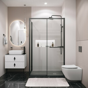 Душевой уголок Grossman Style 130x90 прозрачный черный матовый 120K330513902100 47400₽