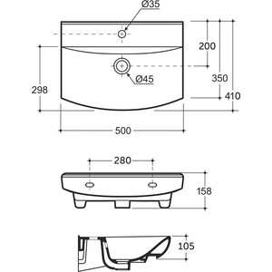 Раковина мебельная Misty Керамин Клермонт 50 (CDB00029254)