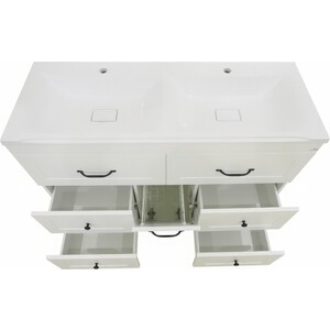 Тумба под раковину Misty Дуэт 120 с бельевой корзиной, белая (П-Ду011206я01-1)