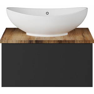 Тумба под раковину Misty Ива 60 подвесная, графит/каштан (П-Ива-01060-481Я)