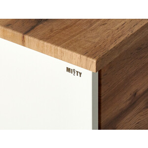 Тумба под раковину Misty Ива 70 подвесная, белая/дуб вотан (П-Ива-01070-951Я)