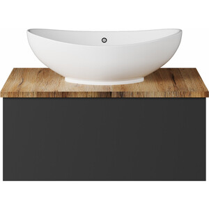 Тумба под раковину Misty Ива 70 подвесная, графит/дуб вотан (П-Ива-01070-481Я)