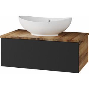 Тумба под раковину Misty Ива 80 подвесная, графит/дуб вотан (П-Ива-01080-481Я)