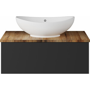 Тумба под раковину Misty Ива 80 подвесная, графит/дуб вотан (П-Ива-01080-481Я)