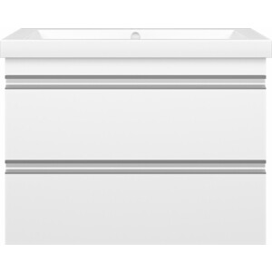 Тумба под раковину Misty Ингрид 75 подвесная, белая (П-Инг-01075-011П2Я)