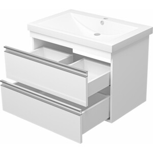 Тумба под раковину Misty Ингрид 75 подвесная, белая (П-Инг-01075-011П2Я)