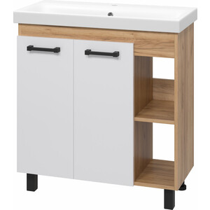 Тумба под раковину Misty Крафт 80 белая/дуб крафт золотой (П-Кра-07080-011)