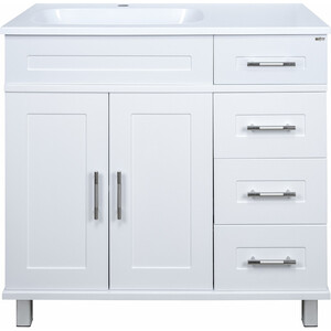 Тумба под раковину Misty Купер 90 левая, белая (П-Куп01090-0124ЯЛ)