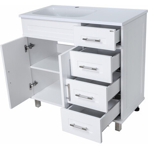 Тумба под раковину Misty Купер 90 левая, белая (П-Куп01090-0124ЯЛ)