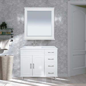 Тумба под раковину Misty Купер 90 левая, белая (П-Куп01090-0124ЯЛ)