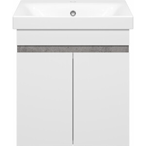 Тумба под раковину Misty Ронда 50 подвесная, белая/бетон чикаго светло-серый (П-Рон-01050-0521)