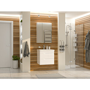 Тумба под раковину Misty Софт 60 подвесная, белая (П-Соф-01060-011П2Я)