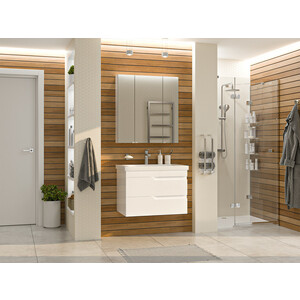 Тумба под раковину Misty Софт 75 подвесная, белая (П-Соф-01075-011П2Я)