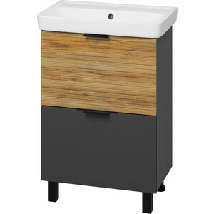 Тумба под раковину Misty Форест 60 дуб вотан/антрацит (Э-Фор-07060-0219-2Я)