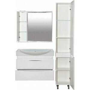 Тумба под раковину Misty Элвис 85 подвесная, белая (П-Элв01085-0112ЯПо)