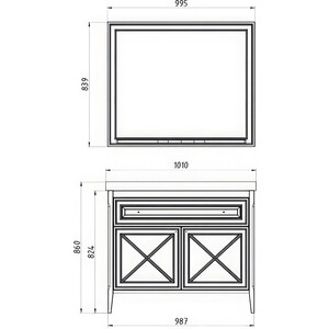 Тумба под раковину ASB-woodline Монте 100 благородный бежевый (10792)