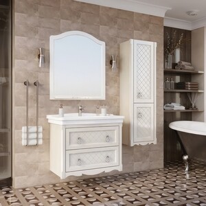 Тумба под раковину ASB-woodline Верано 85 подвесная, благородный бежевый (11992)