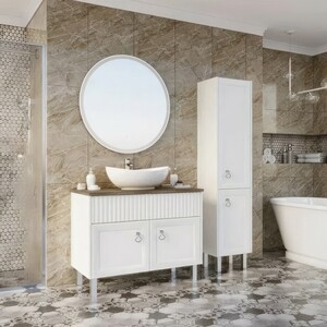 Тумба под раковину ASB-woodline Риола 100 напольная, слоновая кость (12410)