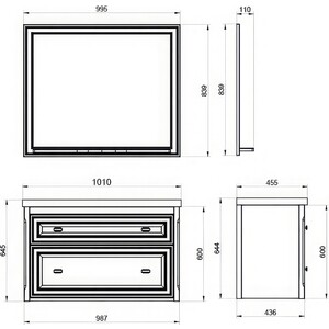 Тумба под раковину ASB-woodline Кастелло 100 пейна (12060)
