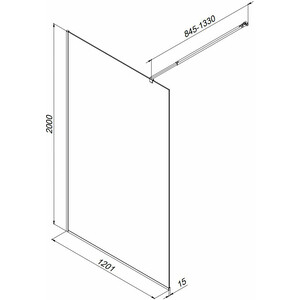 Душевая перегородка Am.Pm Func 120х200 прозрачная, черная (W84WI-120-F1-BTE)