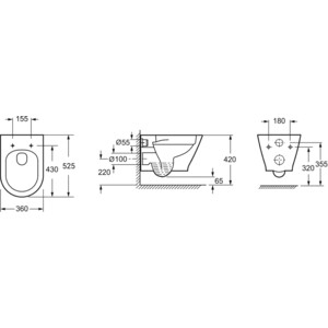 Унитаз подвесной безободковый Lavinia Boho Elegant с сиденьем микролифт (3308001R)
