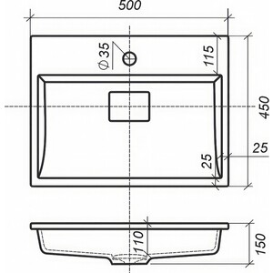 Раковина мебельная Uperwood Barsa 50 белая глянцевая (2901120345)
