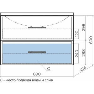 Тумба под раковину Uperwood Foster 90 белая (291020513)