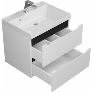 Тумба под раковину Uperwood Tanos 60 подвесная, белая/графит (2930205140)