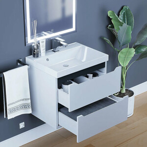 Тумба под раковину Uperwood Tanos 60 подвесная, белая/графит (2930205140)