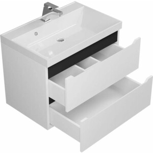 Тумба под раковину Uperwood Tanos 70 подвесная, белая/графит (2930205141)
