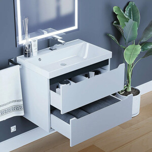 Тумба под раковину Uperwood Tanos 70 подвесная, белая/графит (2930205141)