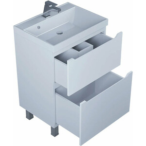 Тумба под раковину Uperwood Tanos 60 напольная, 2 ящика, белая матовая (291120329)