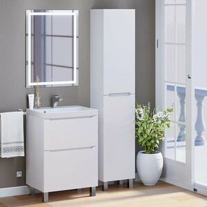 Тумба под раковину Uperwood Tanos 60 напольная, 2 ящика, белая матовая (291120329)