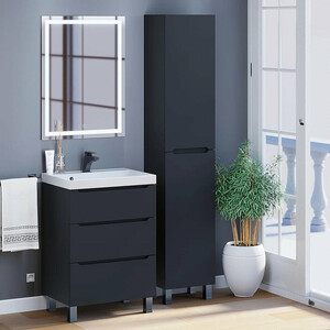 Тумба под раковину Uperwood Tanos 60 напольная, 3 ящика, черная матовая (291020332)