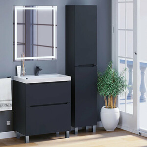 Тумба под раковину Uperwood Tanos 70 напольная, 2 ящика, черная матовая (291120332)