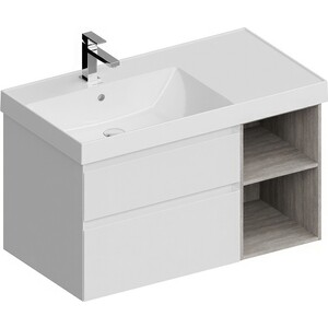 Тумба с раковиной Kerama Marazzi Cubo 90 белая (CUB.90Lh\WHT.M, CU.wb.90Lh)