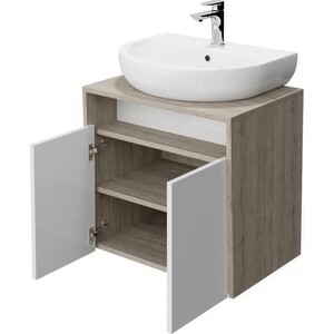 Тумба под раковину Kerama Marazzi Pro 60 белая/дуб орегон (PRO.60.2\WHT)