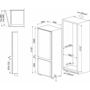 Встраиваемый холодильник Smeg C9174TN5D