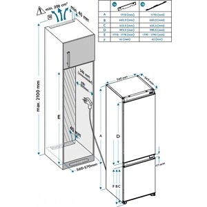 Встраиваемый холодильник Weissgauff WRKI 178 NFM