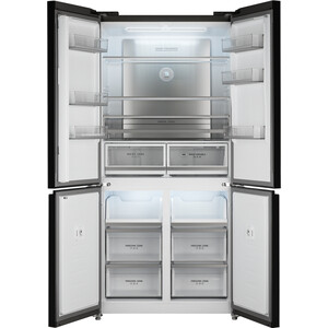 Холодильник Weissgauff WCD 510 Built-in Inverter NoFrost Black Glass
