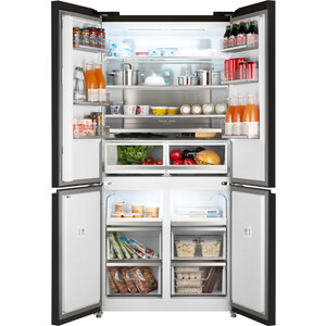Холодильник Weissgauff WCD 510 Built-in Inverter NoFrost Black Glass