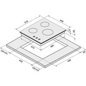 Газовая варочная панель Krona HAGEL 45 BL W