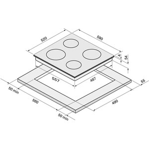 Индукционная варочная панель Krona MAGIER 60 BL 4BTK