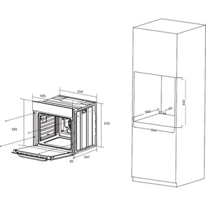 Электрический духовой шкаф Meferi MEO6013BK ULTRA