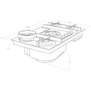 Газовая варочная панель Elica NIKOLATESLA FLAME BL/A/88