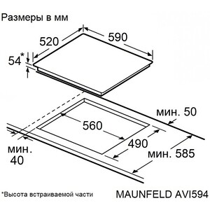 Индукционная варочная панель MAUNFELD AVI594BK