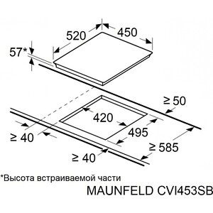 Индукционная варочная панель MAUNFELD CVI453SBWHA Inverter